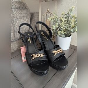 Juicy Couture Black Harlowe Wedge Sandal
